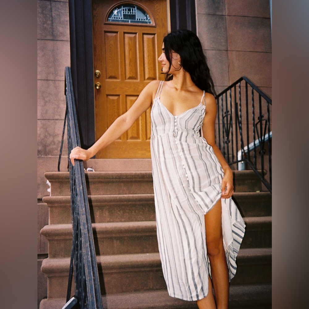 Urban outfitters happy button front midi dress